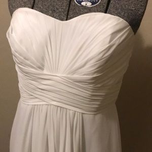 Whites strapless gown